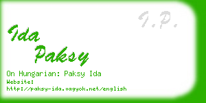 ida paksy business card